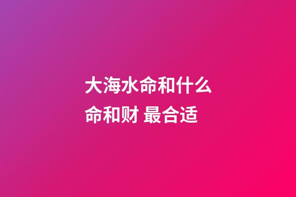 大海水命和什么命和财 最合适